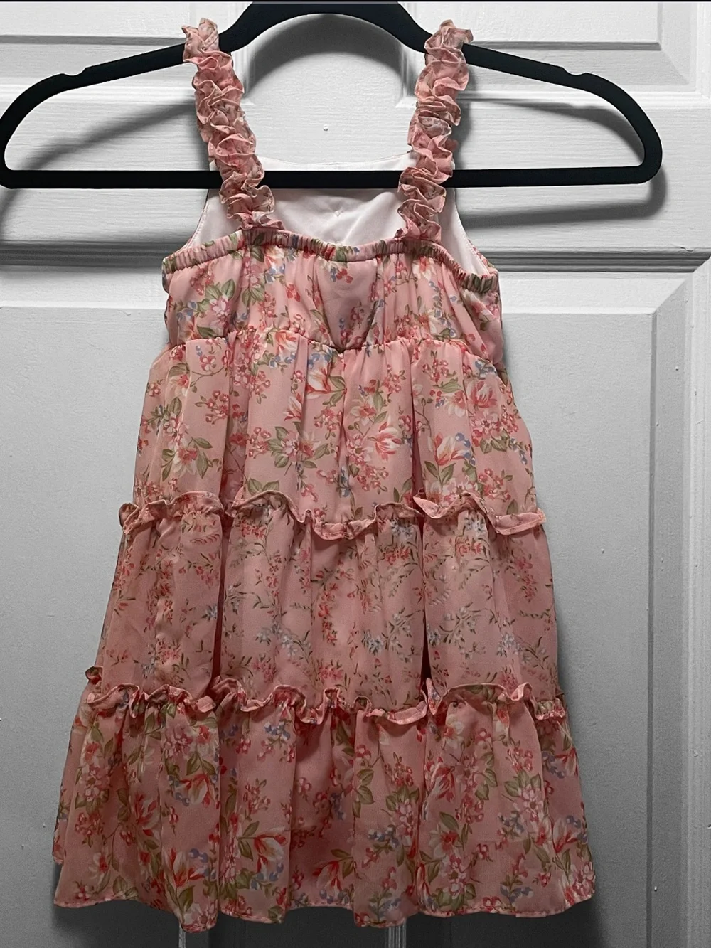 Jona Michelle Toddler Pink Floral Tiered A-Line Dress